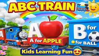 🚂🔤 ABC Train Song | A to Z Alphabet Learning | Dancing Fruits 🍎🍌 | Baby Sensory Video| magickids