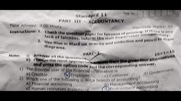 11th Accountancy First Revision test question paper 8.4.2022 /Answer key