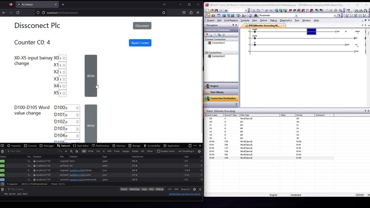 PLC Real-Time Control & Monitor using Web Application (SLMP ...