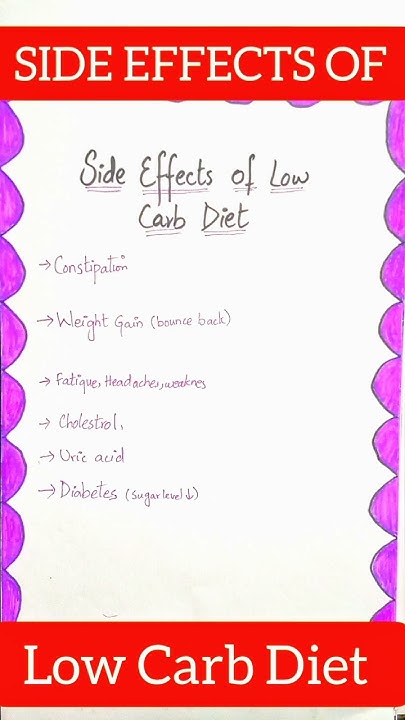 Side effects of low carb diet dietitian lowcarbdiet weightlossdiet