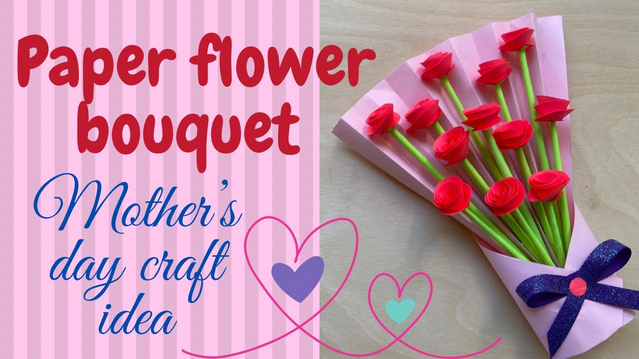 DIY Paper Flower BOUQUET/Birthday Gift Ideas/diy paper bouquet