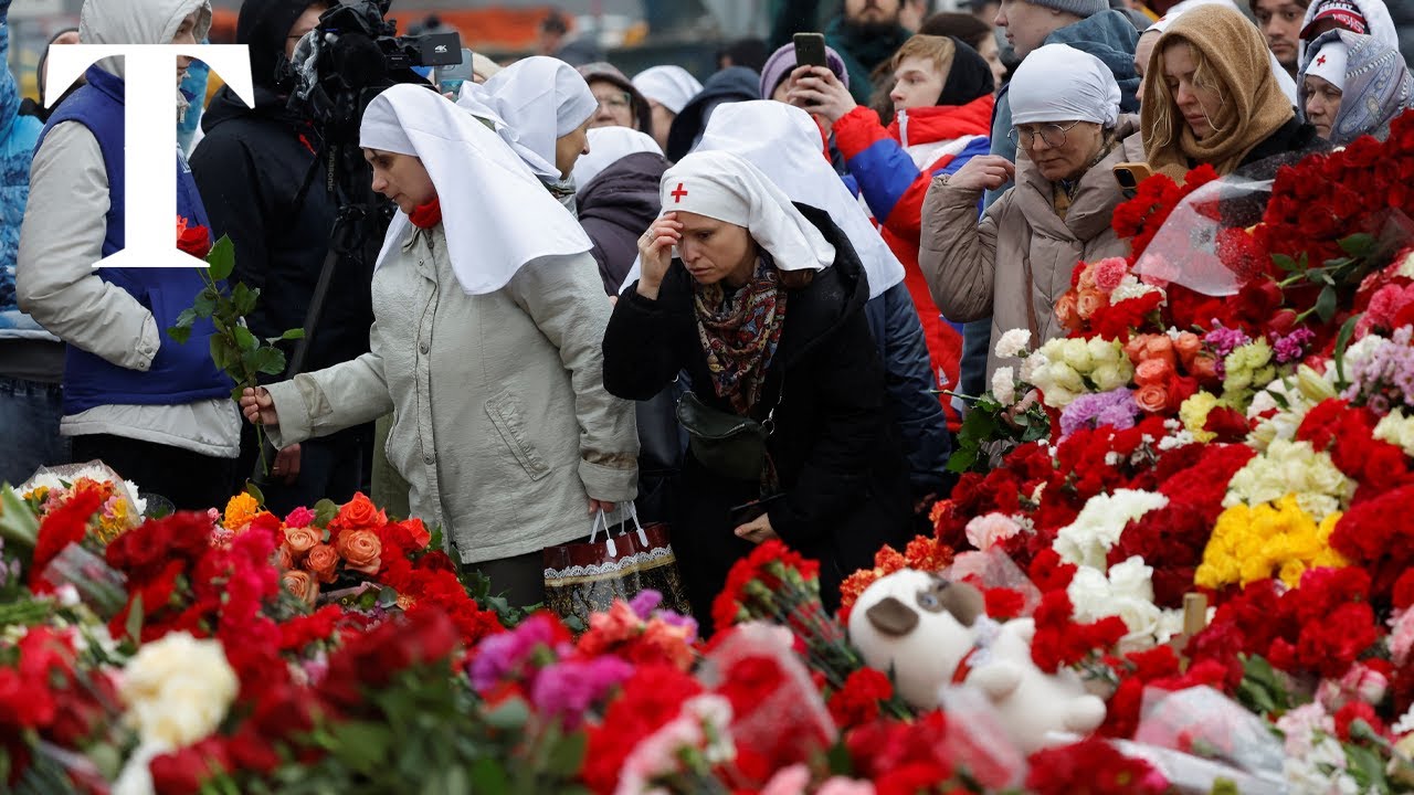 LIVE: Moscow terror attack: mourners lay flowers