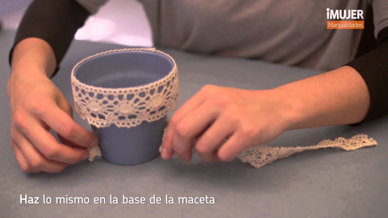Bonitas macetas con encaje manualidades raudales