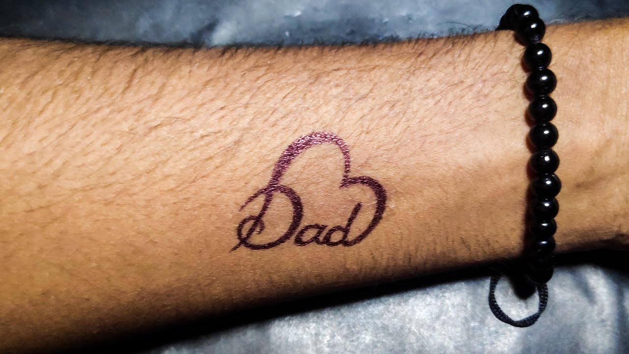 How To Made Dad Tattoo At Home With Pen | Temporary Tattoos ...