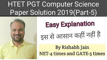 Lect-3.5 | HTET previous year question paper 2019 with solution for PGT computer science - Part 5