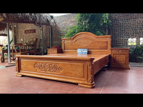 Video Giường ngủ mẫu cong lá Tây và tủ đầu giường gỗ Gõ Đỏ... - youtube
