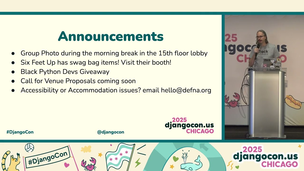 DjangoCon US 2025 - Opening Remarks (Day 2) with Peter Grandstaff