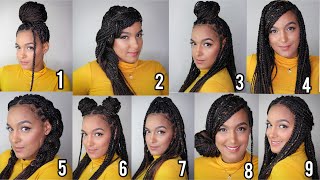 Como hacer  DIFERENTES PEINADOS  con TRENZAS AFRICANAS | how to make DIFFERENT BOX BRAIDS hairstyles