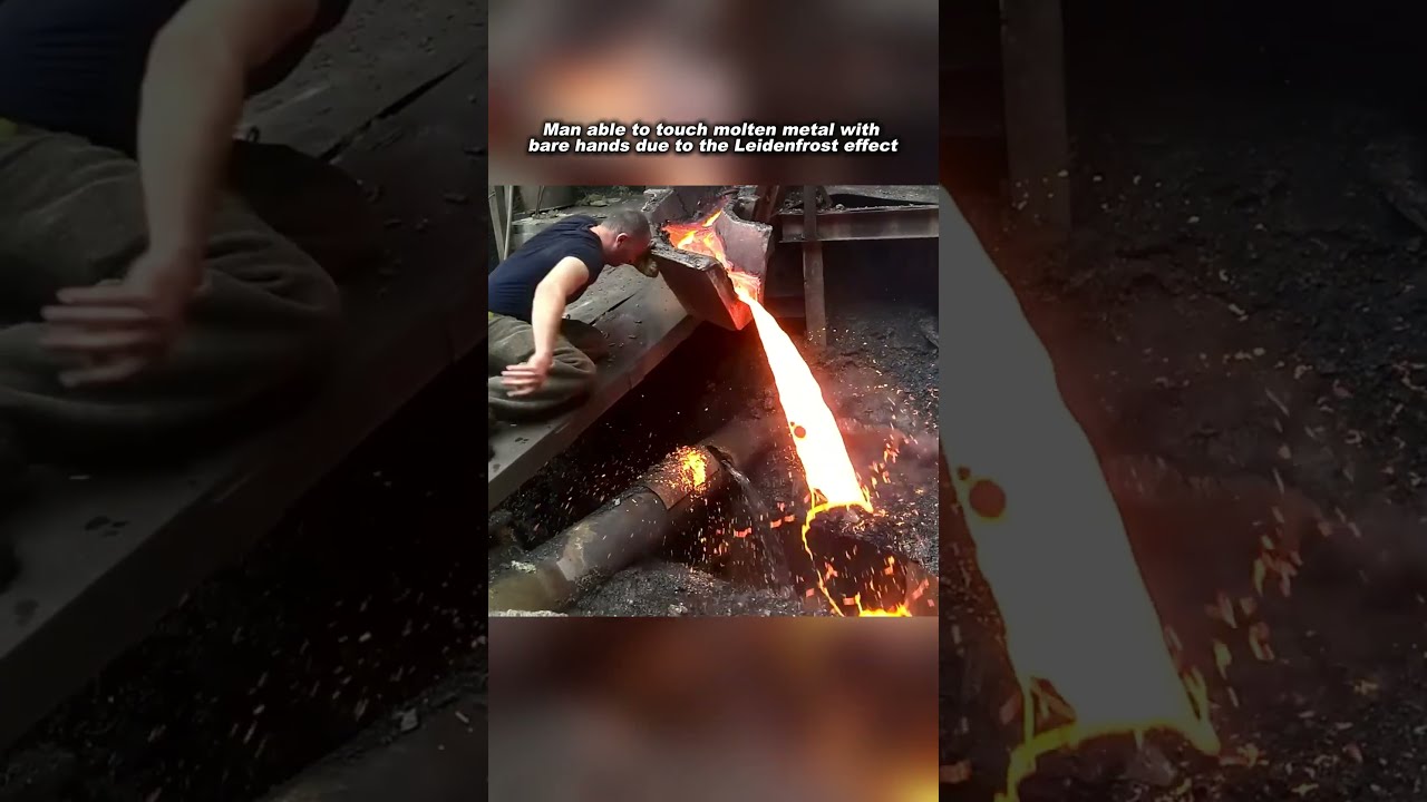 Leidenfrost Effect In Action As Man Slaps Molten Lava With Bare Hands
