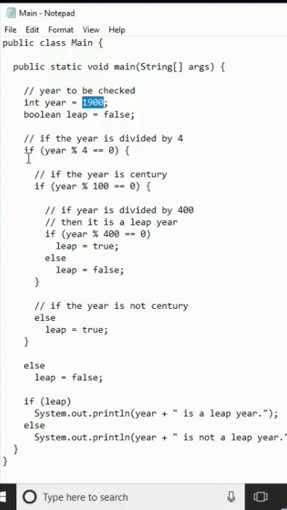 how to write a leap year program in java - YouTube