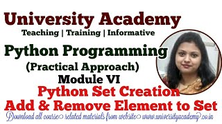 PY35: Python Sets | Python Set Function | Set Creation | Add & Remove Element to Set