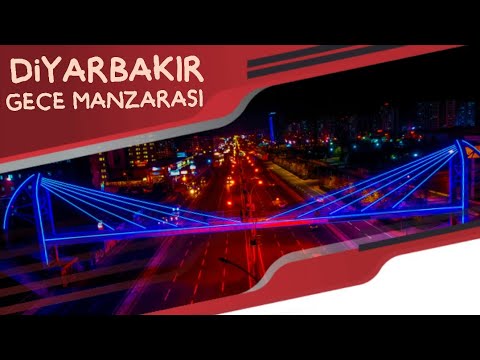 Amed - Diyarbakır Havadan Çekim Gece Manzarası - Fırat Bulvarı 75. Yol ( YENİ )