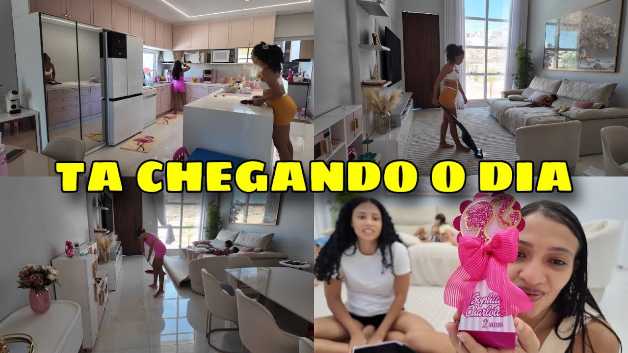 FAXINA COM A CUNHADA | ELA ME AJUDOU A LIMPAR | CHEGARAM AS CAIXINHAS DO ANIVERSÁRIO DA BARBIE 