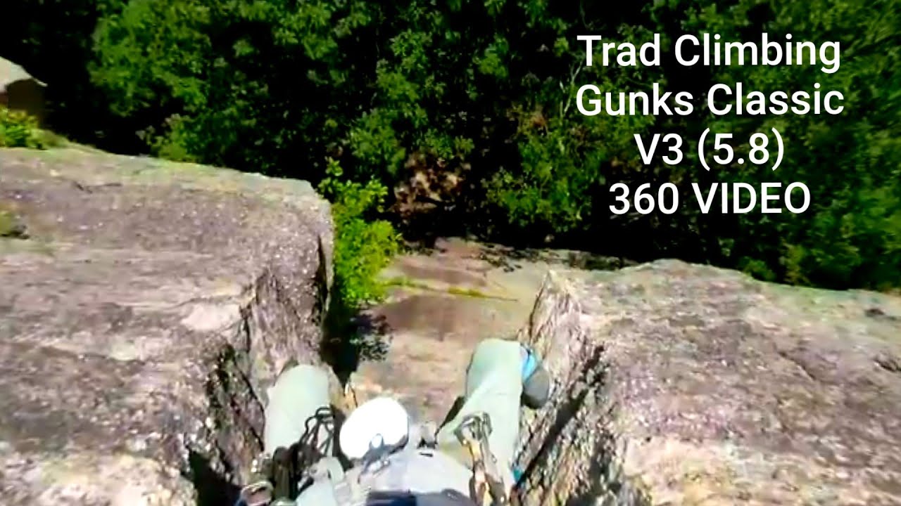 Gunks Standard Rack #284 Trad Climbing the Gunks Classic V3 (5.8) 360 VIDEO! - YouTube