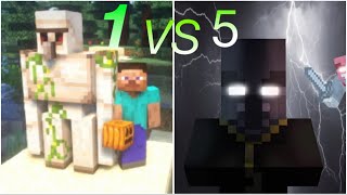 1 Iron Golem VS 5 Evokers | Minecraft 😳