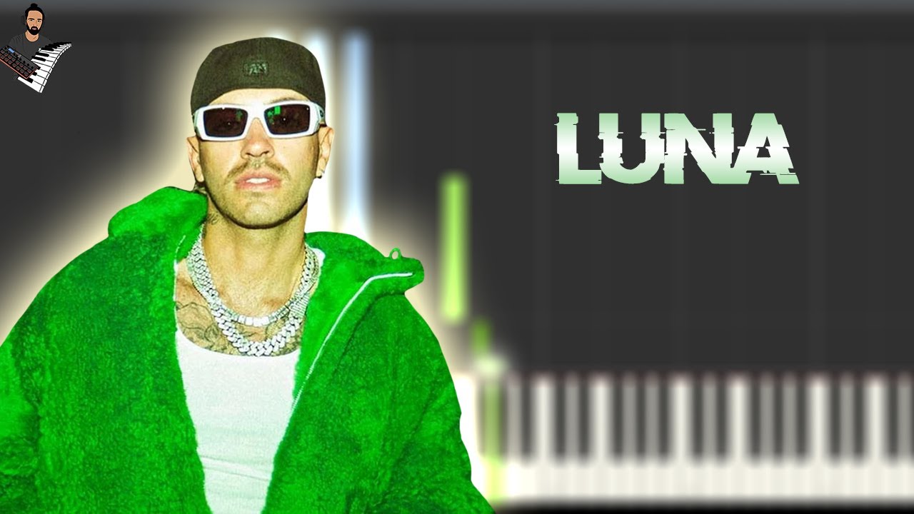 Feid, ATL Jacob - LUNA | Instrumental Piano Tutorial / Partitura / Karaoke / MIDI