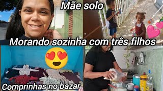 Comprinhas em bazar/Morando sozinha com três filhos ❤/Mãe solo