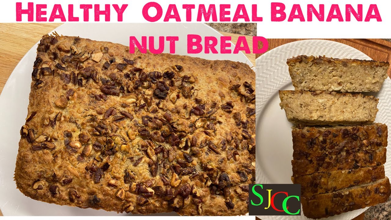 Healthy Oatmeal Banana Nut Bread Recipe / Banana Bread/No Flour/ low