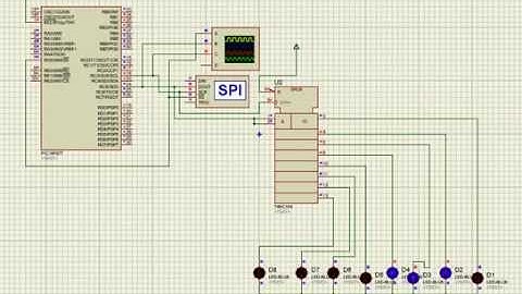 PIC 16F877 MSSP SPI protocol interfaced with 74HC164.