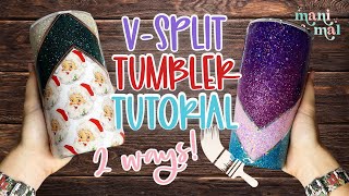 V-Split Glitter Tumbler Tutorial | Tracksuit Tumbler Tutorial