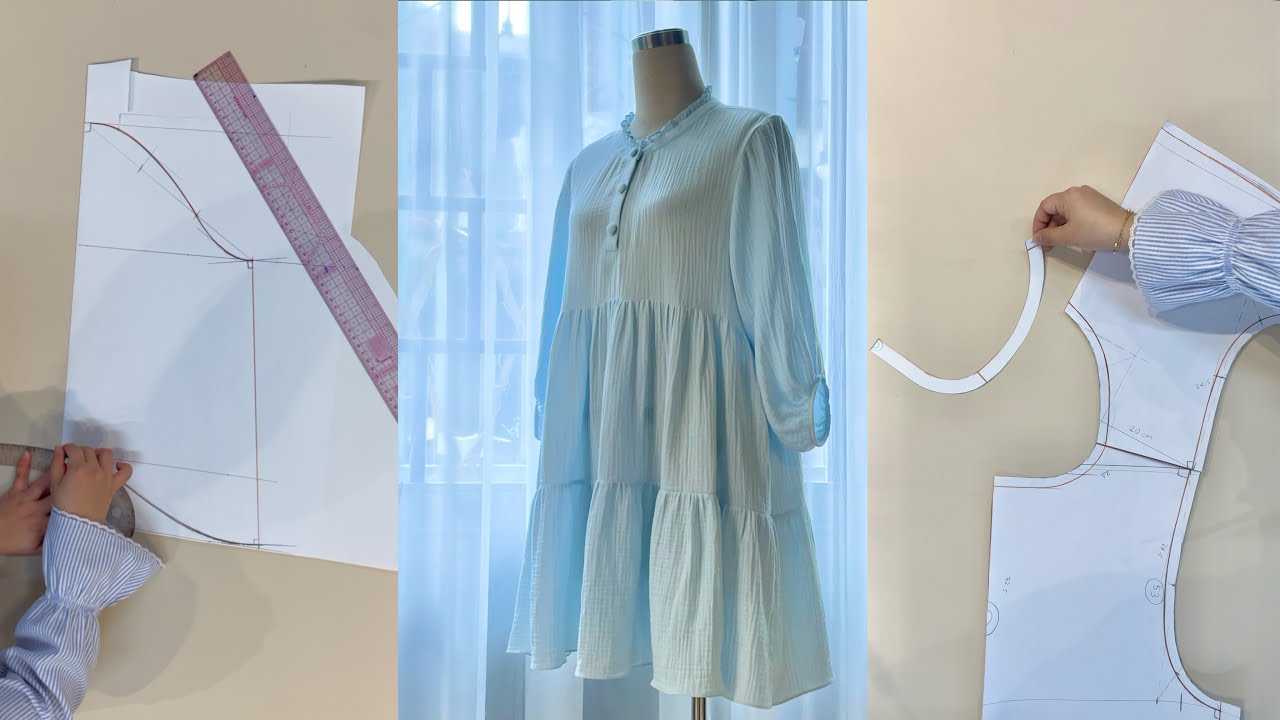 Pattern Drafting | Cách vẽ rập chi tiết, đơn giản cho đầm dáng babydoll