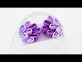 つまみ細工【帯留め】kanzashi flower 扇のデザイン tutorial