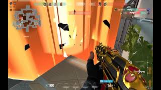 running spray headshot while flashed