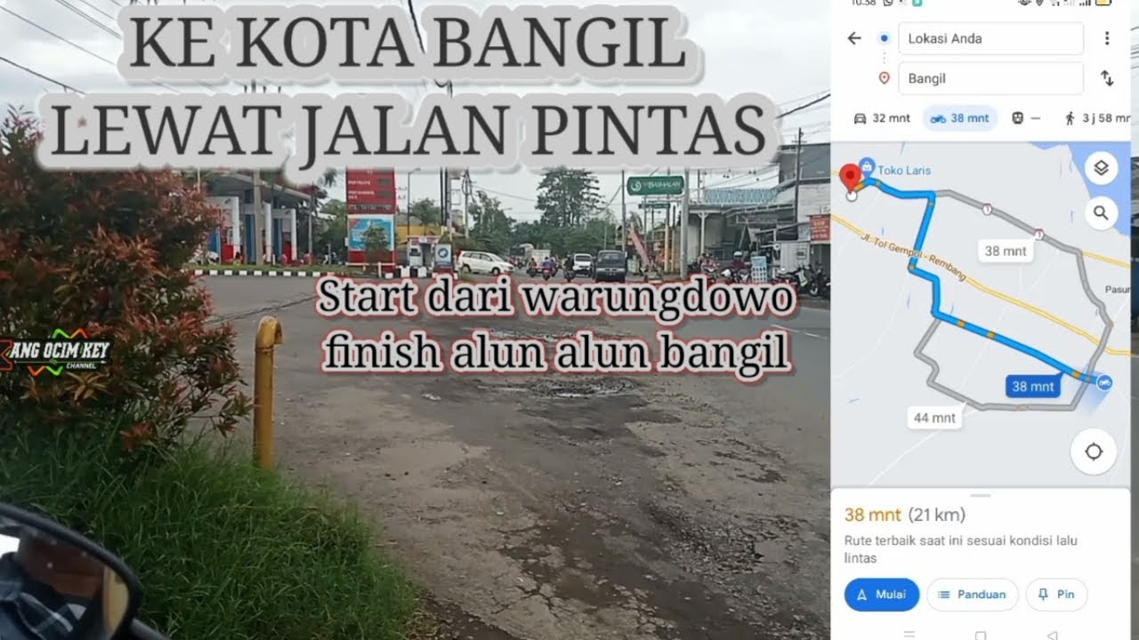 KE KOTA BANGIL LEWAT JALAN PINTAS || Start dari warungdowo sampai alun alun bangil @kangocimkey