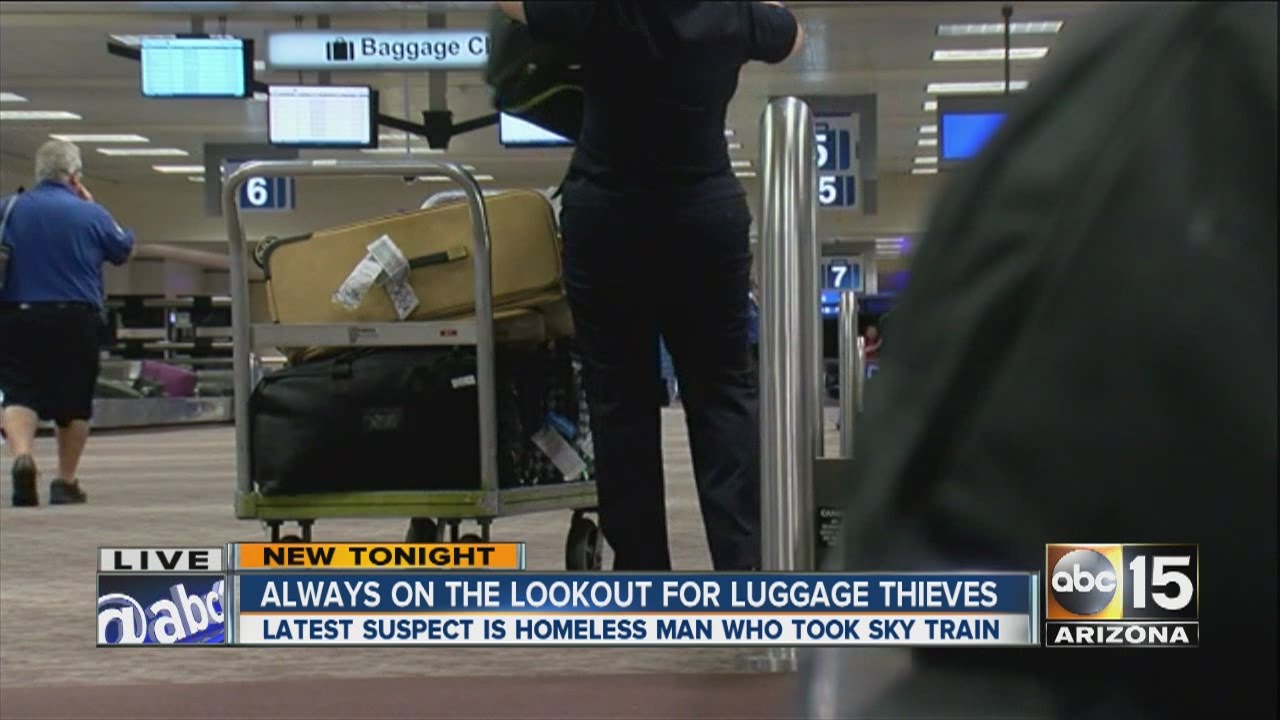 Homeless man arrested after stealing luggage - YouTube