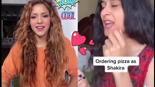 Ordering Pizza as Shakira || Shakira REACTS to Viral Impression of Her Ordering a Pizza
