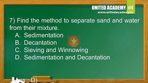 Class 6 Science ! MCQ ! Chapter #5 ! Separation of Substances