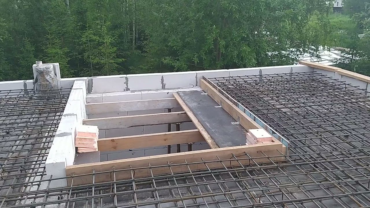 Монтаж опалубки и армирование монолитной плиты перекрытия - YouTube