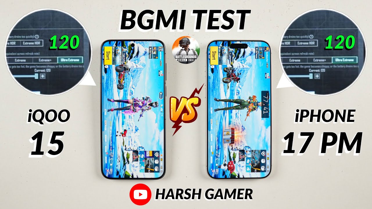 iQOO 15 vs iPhone 17 Pro Max - 120 FPS BGMI Test, Heating & Battery Test | Shocking Results 😱
