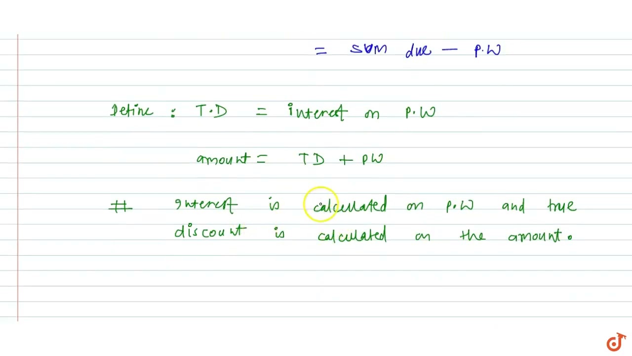 Important concepts\r\n(i) the true discount on Rs.2562 due to 4 months hence is Rs. 122. the rat...