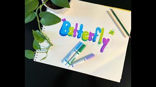 How to Make Butterfly BUBBLE Letters for Kids - EASY