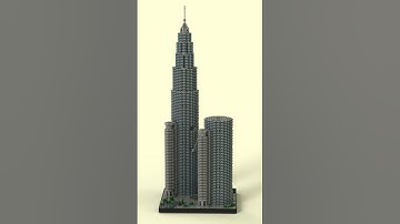 Petronas Twin Towers by arne_dls (Appearing Bricks Build, Revolving) ASMR LEGO Animated Build