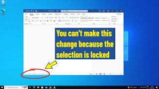 حل مشكلة لا يمكنك إجراء هذا التغيير لأن التحديد مؤمن في برنامج الوورد | Fix Ms Word is Locked Error