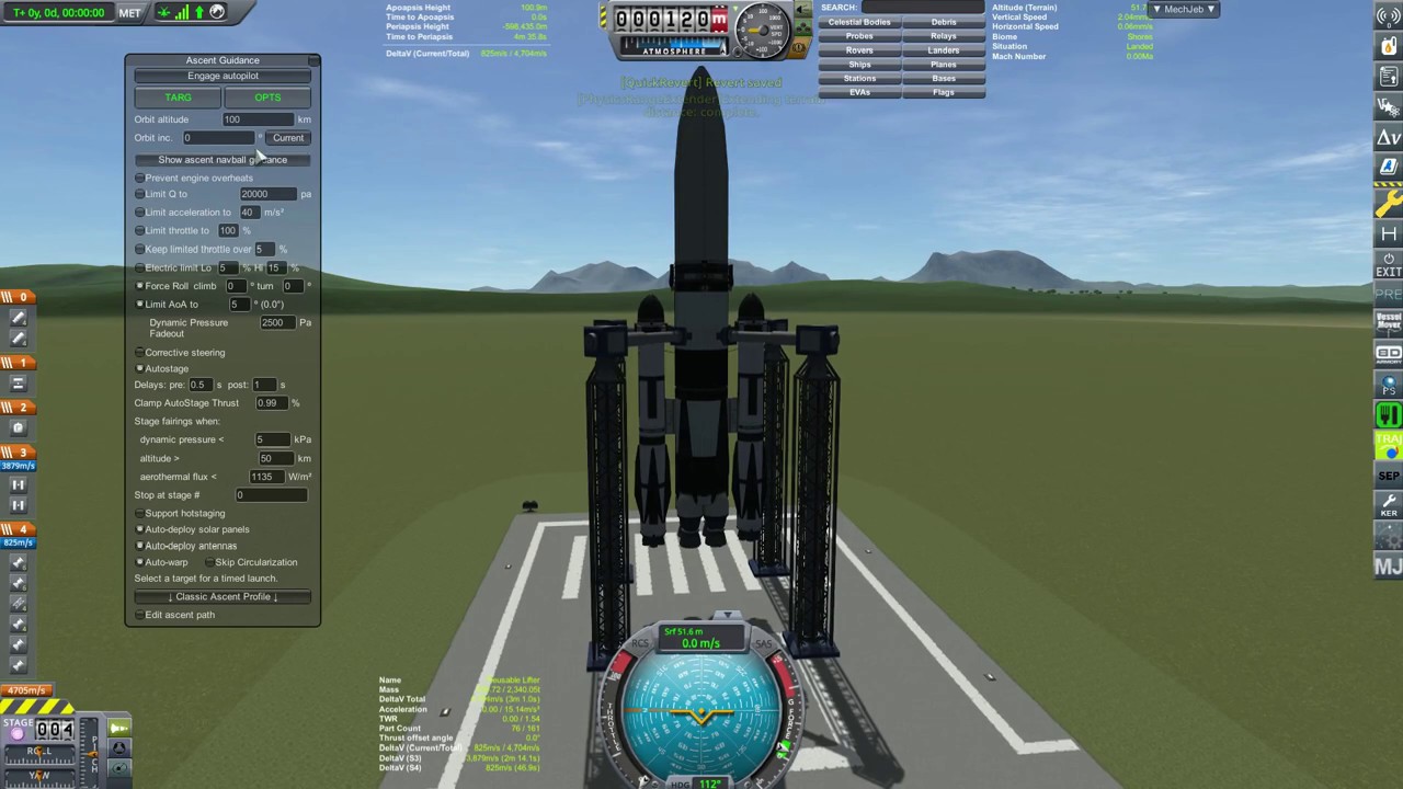 KSP Reusable Booster Landing