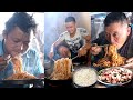 Mega noodles party in the village || Cooking and having together with friends || Natural cooking ||