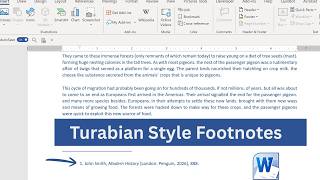 How to Insert Footnotes in Turabian Style in Word