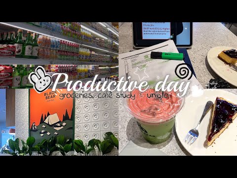 a productive day groceries café study uniqlo