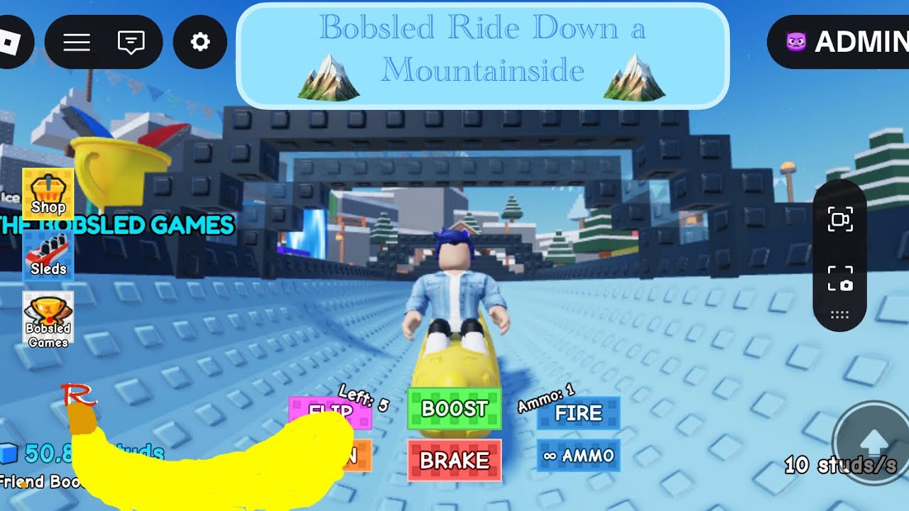 Going Bobsledding Down a Mountain on Roblox