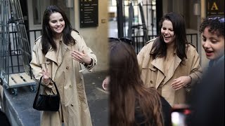 Selena Gomez's Stylish Paris Outing Greeting Fans with Grace and Chic Style"