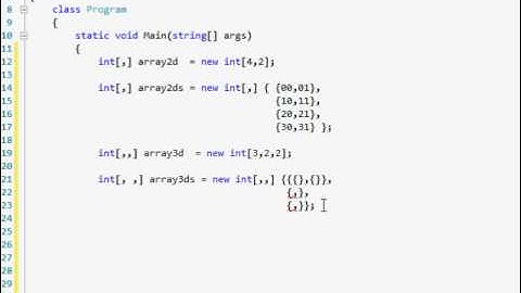 C# Tutorial 17 - The Multidimensional Array