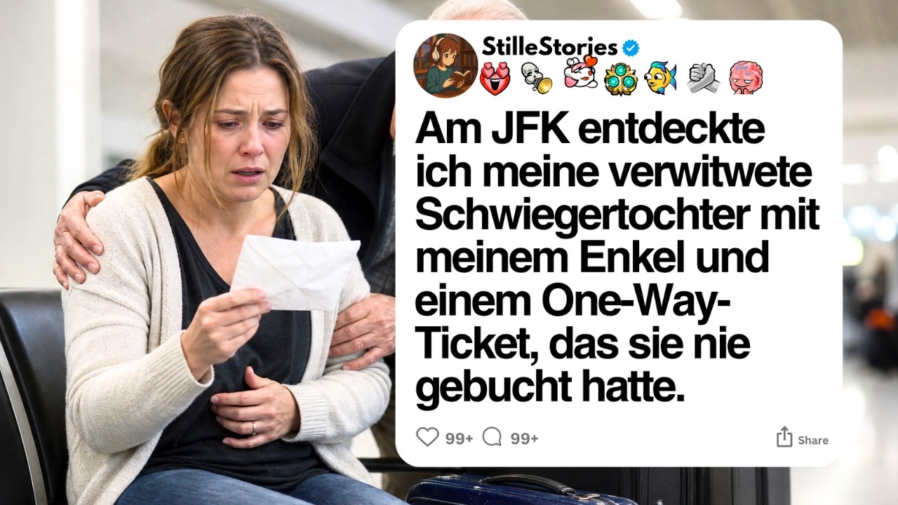 Ich kam aus London zurück und sah am Flughafen meine Schwiegertochter mit meinem dreijährigen Enkel – beide in Schlafanzug-Klamotten, drei Koffer, ein Oneway-Ticket in der Hand, das sie nie...