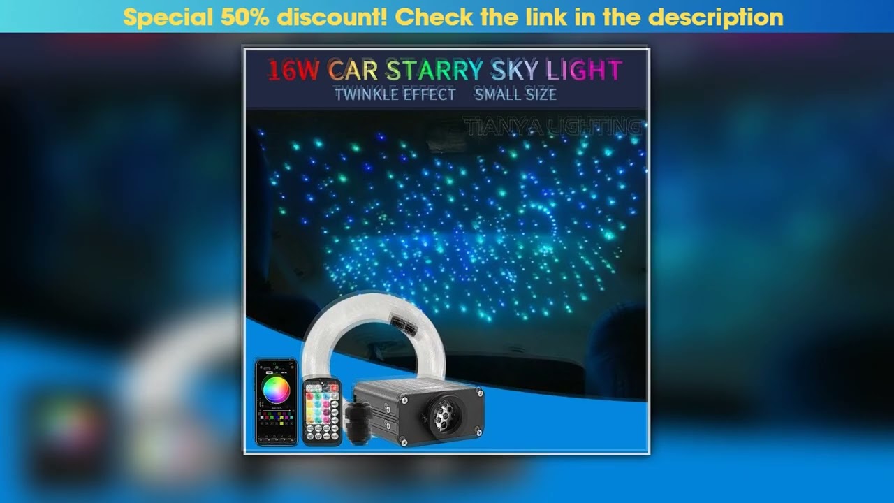 16W Twinkle Starry Sky Car Star Ceiling Light Fiber Optic Light Led Star Roof Starlight Headliner