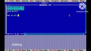 Turbo c++basic coding#Sum of two no.