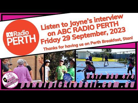 ABC RADIO PERTH Jayne de Silva PICKLEBALL live interview on Perth Breakfast with Stan Shaw