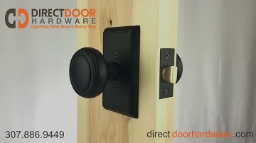 Emtek Norwich knob with Rectangular Rosette in Flat Black