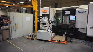 CNC Lathe - OpiFlex Flexble Mobile Robot Cell with Fenceless Safety and Easy Robot programming
